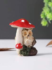 1pc-Owl Mushroom Design Decoration Craft, Home Decor Ornament, Home Decoration Festival,Desktop Decoration,Decorative Ornaments Creative,Room Decor,Ideal For Spring Room And Living Room Decor Gifts Birthday Graduation