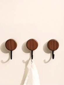 1 pieza/2 piezas/4 piezas Ganchos de pared de madera elegantes y adhesivos - Perchero decorativo de pared de gran resistencia para sombreros y abrigos, adecuado para toallas, llaves y accesorios - Soporte de almacenamiento de gancho único de moda, ideal para decoración del hogar, perchero de sombreros, toallero - Multicolor - Ver 7