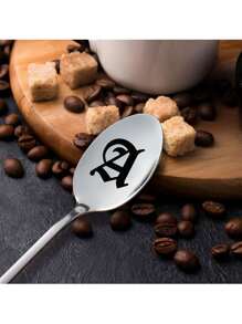 Initial Spoon - Engraved Coffee Spoon Gift - Unique Party Accessory, Personalized Coffee Lover Present, Birthday Gift Idea For Him Or Her, Themed Kitchenware, Novelty Tableware