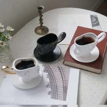 1 Pieza Taza de cerámica con forma de cara, taza de café de cerámica exquisita con asa mate, también se puede usar para plantar macetas, decoración, perfecta para el hogar, la oficina, regalos de cumpleaños/conmemoración