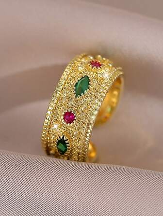 1 Pc Luxury Style Micro-Inlay Geometry CZ Rings For Women Girl Crystal Ring Birthday Bridal Dress-Up Female Festivals Jewlelry Gift