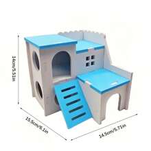 1pc Foam Hamster House, Red/Green/Blue/Purple Color Hide-Away Climbing & Playing Habitat For Small Animals, Includes Stairs And Slide