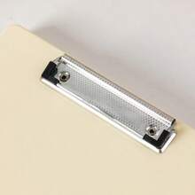 Caja de almacenamiento con abrazadera multifuncional, bloc de escritura, almacenamiento de escritura de gran capacidad, carpeta con abrazadera integrada para documentos - Azul - Ver 4