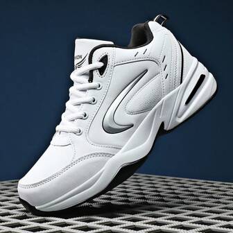 YOLOVSHO 男士 PU 皮革运动鞋 - 舒适、防滑、时尚，适合日常休闲穿着、跑步、健身