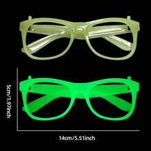 VINCAN 5 pièces Lunettes de fête fluorescentes et colorées - Lunettes lumineuses changeant de couleur, convient pour les bars, les KTV, les fêtes et les photomatons - Matériau plastique, sans alimentation requise - Sans plumes, accessoires amusants, décoration de fête fluo - Multicolore - Voir 9