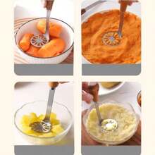 Stainless Steel Potato Masher, Food Ricer Pressure Cooker For Home Use, Kitchen Puree Tool, Mashing Tool - Silver - View 1