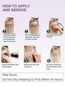 Extensiones de cabello planas invisibles tipo F, cabello negro natural y liso, fáciles de usar, adecuadas para mujeres, aplicables para Navidad - S1B - Ver 9