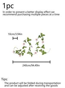 1PC 95 Inch(L) Simulation Flower Vine Home Spring Door Wall Balcony Outdoor Garden Fence Green Plant Beautiful Decoration Gifts Birthday Graduation