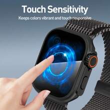 Apple Watch Case, Privacy Apple Watch Case Compatible With Apple Watch Series 10/9/8/7/6/5/4/Series SE2/SE , Privacy Tempered Glass Screen Protector,[Anti-Peeping] Full Coverage PC Hard Cover Bumper Compatible With Apple Watch Series (Black 40mm/41mm/42mm/44mm/45mm/46mm)