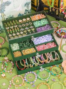 Kids Girls DIY Beaded Bracelet Craft Kit, Fun Birthday Gift Surprise Box