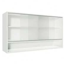 Armario Alto Madesa Glamy 2 Puertas Corredizas De Cristal - Blanco - Ver 5