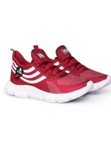 Men's Women's Gym Tennis Shoes White Soft Lightweight Cheap Comfortable Soft For Sports Everyday - 紫紅色 - 查看 5