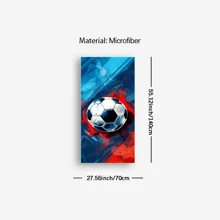 1 pièce Serviette de plage créative imprimée de football, serviette de plage à la mode adaptée à la piscine, aux vacances, à la plage, à la douche, serviette de plage multifonctionnelle, parfaite pour la plage d'été