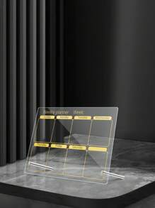 1 pièce Tableau mémo effaçable de bureau, planificateur hebdomadaire/mensuel en acrylique doré, tableau d'écriture de rappel de bureau, décoration de bureau, tableau mémo en acrylique transparent de 2 mm