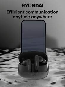 HYUNDAI TOUR-MAX7 AI Smart Bluetooth Headphones, Multilingual Smart Translator, Black Semiinear Earphones, Business Office Simultaneous Interpretation, Cross-Language Face-To-Face Communication Meeting Recording Assistant, High-Quality Sound, Long Battery Life, Wireless Earbuds - Black - View 3