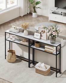 VASAGLE Bench Table - White - View 3