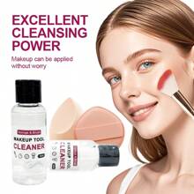 VIANOMI 50ml Solución de limpieza para brochas de maquillaje, apta para esponjas, borlas, brochas de maquillaje y otras herramientas cosméticas para una limpieza profunda