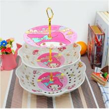 Sanrio Three Pieces Set Of Sanrio Melamine Imitation Ceramic Cute Hello Kitty My Melody Gemini Three-Layer Fruit Tray Cake Rack Cartoon Pattern, Item Placement Rack, Multi-Functional Placement Rack, Creative Living Room Modern Afternoon Tea Cake Rack, Multi-Layer Cake Rack, Item Storage Rack, Bathroom Storage Rack,