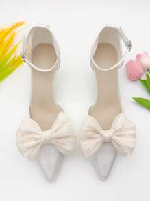 New Detachable Linen Bow Shoe Decorations Charms For High Heels & Sandals