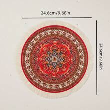1pc Round Bohemian Style Placemat, Coaster, Mousepad, Candle Mat, Jewelry Mat, Wedding Table Decor, Ramadan Eid Christmas Easter Gift