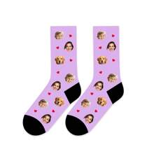 1 Pair Unisex Customizable Portrait Printed Socks, Fashionable And Personalized Mid-Calf Socks With Creative Pet/Face Design, Breathable And Comfortable, Suitable For Easter, Women's Day, Back To School And Special Occasions As A Fun And Unique Gift,Colorful,Cute,Adorable,Contracted,Funny,Custom,Unique,Customized,Personalized,Ideal Gifts For Him,Ideal Gifts For Her,Boyfriend,Girlfriend,Family,Friends,Grandparents,Her, Fall