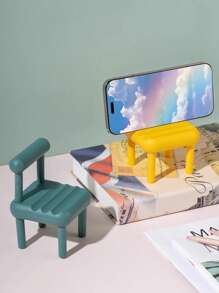 Desk Top Vertical Phone Holder Stand, Creative Desktop Mini Chair, Foldable Slouchy Person Stand, Office Small Stool Decoration Gifts, Phone Holder