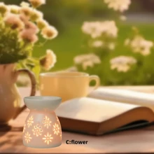 1/2PCS，精致迷你香薰炉，白色镂空陶瓷炉，《2.7inchX3.4inch》，花爱月亮星星香炉烛台，加热烛台，精油炉香薰，芳香疗法，适合家庭，情人节，派对，万圣节派对，怪异，秋季，节日，假期，冬季，度假，节日，假期，房间装饰，礼物 - 彩色 - 查看 8