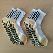 1/2/4/6/10 Pairs Men's Cushioned Compression Mid-Calf Soccer Socks, Anti-Slip For Training & Matches
