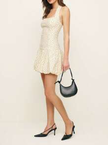 Women Sleeveless Mini Dress Casual Summer Bubble Hem Backless Halter Neck Party Dress For Beach Club Streetwear - 白色 - 查看 6