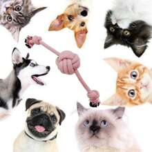 Rosa blaues doppelseitiges Kugelseil als Geschenk für Katzen- und Hundeliebhaber, neues Kau-Seil-Ball-Spielzeug für Hundeliebhaber und Hundemütter, biss-resistentes Seil-Ball-Spielzeug für Katzenliebhaber und Katzenmütter sowie Hundeliebhaber und Hundemütter, biss-resistenter tragbarer Zahnstangen-Spielzeug