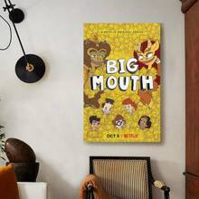 Framed Big Mouth - American Cute Animated Movie Poster, Children's Room Wall Art Poster Wall Art Paintings Canvas Wall Decor Home Decor Living Room Decor Aesthetic