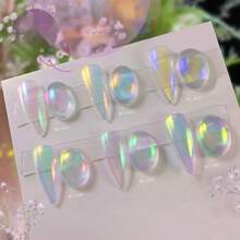 0.2g/Box Nail Powder Pearl Rubbing On Nails Aurora Pink Chrome Dust Nail Art White Moonlight Mirror Glitter Manicure Holographic Powder Nail Art Decoration