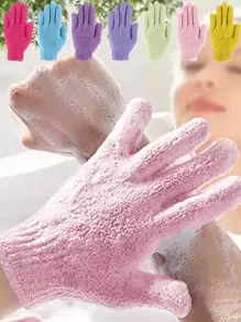 1 pièce Gants exfoliants pour le bain, mitaines de douche réutilisables pour le brossage, le grattage du dos, le massage et l'exfoliation du corps, accessoires de nettoyage du corps