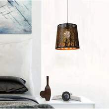 Accessori per paralume di lampada in metallo tagliato al laser con motivo forestale, per lampade a sospensione e da tavolo