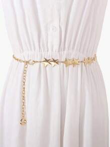 1pc Cute Fashion Girls Star Decoration Simple Design Sense Waist Chain For Dress Daily Life Party Casual Decoration Travel Beach Chain Exquisite Birthday Gift - Gold - View 2