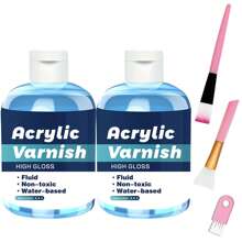 Acrylic Varnish 4.06oz/ Matte Finish, Transparent, Fluid, Water-Based, Sealant For Art And Crafts