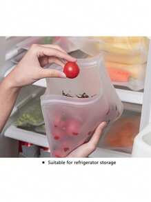 4/6/8/10pcs Silicone Food Storage Containers Reusable Food Storage Bags Lunch Bags Stand Up Zip Shut Bag Cup Fresh Food Leakproof Containers - Multicolor - View 5