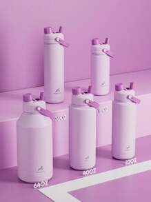 26 盎司保温水瓶，带二合一吸管和壶嘴盖，保冷 24 小时，防漏，双层不锈钢水瓶，适合运动、健身、旅行和上学 - 淡紫色 - 查看 8