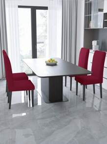 1pc Brushed Modern Simple One-Piece Chair Slipcover For Living Room Bedroom - Burgundy - View 6