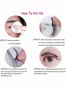 1对自粘假睫毛，无需胶水即可DIY，佩戴方便，自然柔软，可重复使用，适合初学者，是很好的圣诞礼物。