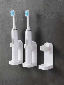1/2 Piezas Soporte de pared para cepillo de dientes, Estante para cepillo de dientes eléctrico, Organizador de baño a prueba de agua sin taladro, Decoración del baño del hogar