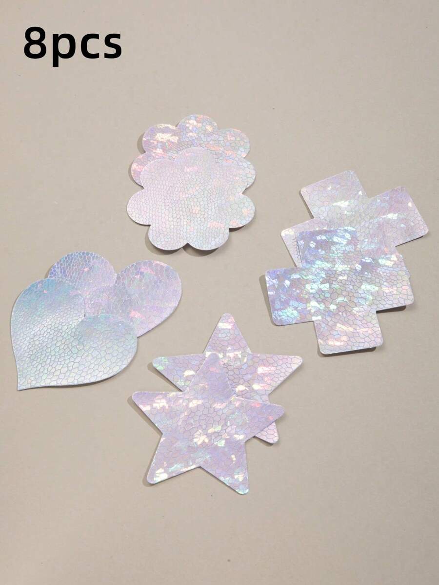 2pcs Disposable X-Shaped Nipple Pasties, Sexy Glitter Adhesive Bra Breast Petals For Party, Intimate Lingerie