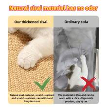1pc Sisal Cat Scratcher Board, Vertical Wall-Mounted, Anti-Scratch, , Odorless Cat Scratching Mat, Scratch Pad & Massage - Multicolor - View 5