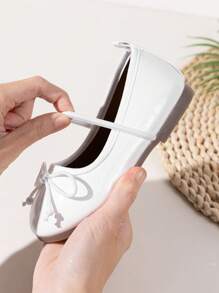 Kids Cute Bow Princess Flat Shoes - White - View 6