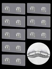 8 个双爪透明粘合挂钩，强力粘合，无损，无需钻孔，适用于浴室、厨房架子的壁挂夹 - 8pcs - 查看 11