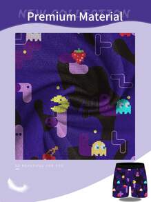 Quần đùi thể thao dài họa tiết trò chơi dành cho nam, thấm hút mồ hôi, in họa tiết, quần đùi thường ngày nhanh khô, quần short nam mới lạ - Màu tím - Xem 4