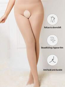 1条大码开裆120D连裤袜，塑形显瘦，穿着舒适性感，适合体重200磅以上的女性，有两种厚度可选，适合春夏穿着，舒适保暖。 - 彩色 - 查看 14