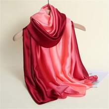 1pc Satin Ombre Hand-Painted Shawl/Scarf - Multicolor - View 5