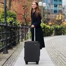 Lightweight Sturdy ABS+PC Spinner Luggage Set With TSA Lock, 360° Wheels, Spacious Storage, Minimalist Design, Cabin Size Carry-On Suitcase, Check-In Luggage For Men Or Women, Available In 20/24/28 Inch - 黑色 - 查看 9