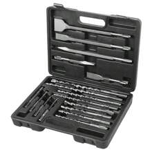 17 Piece SDS Plus Hammer Drill & Chisel Bit Set Masonry Concrete Tile Brick Tool - Silver - View 7